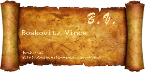 Boskovitz Vince névjegykártya